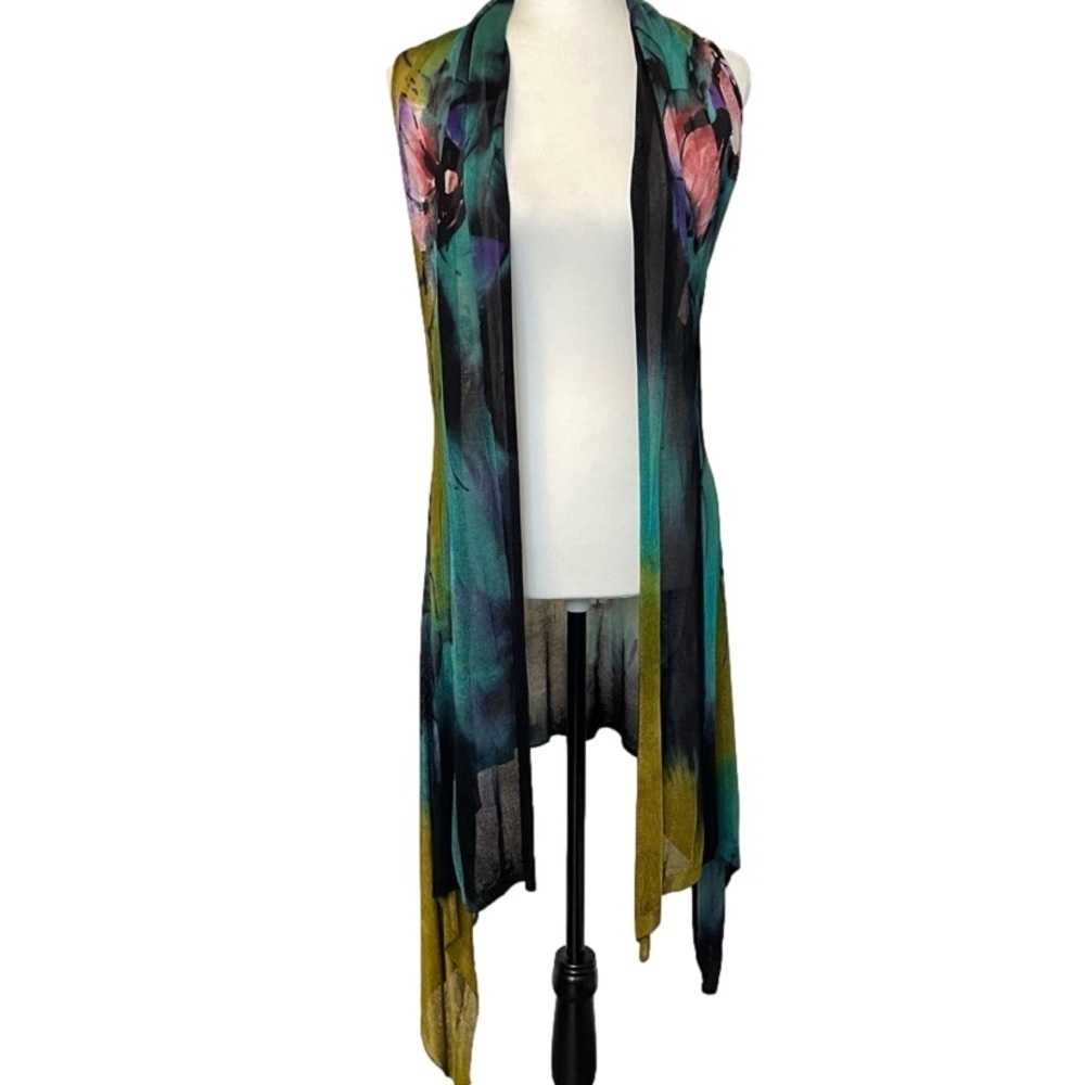 Open Cardigan Sleeveless Viscose Size Medium